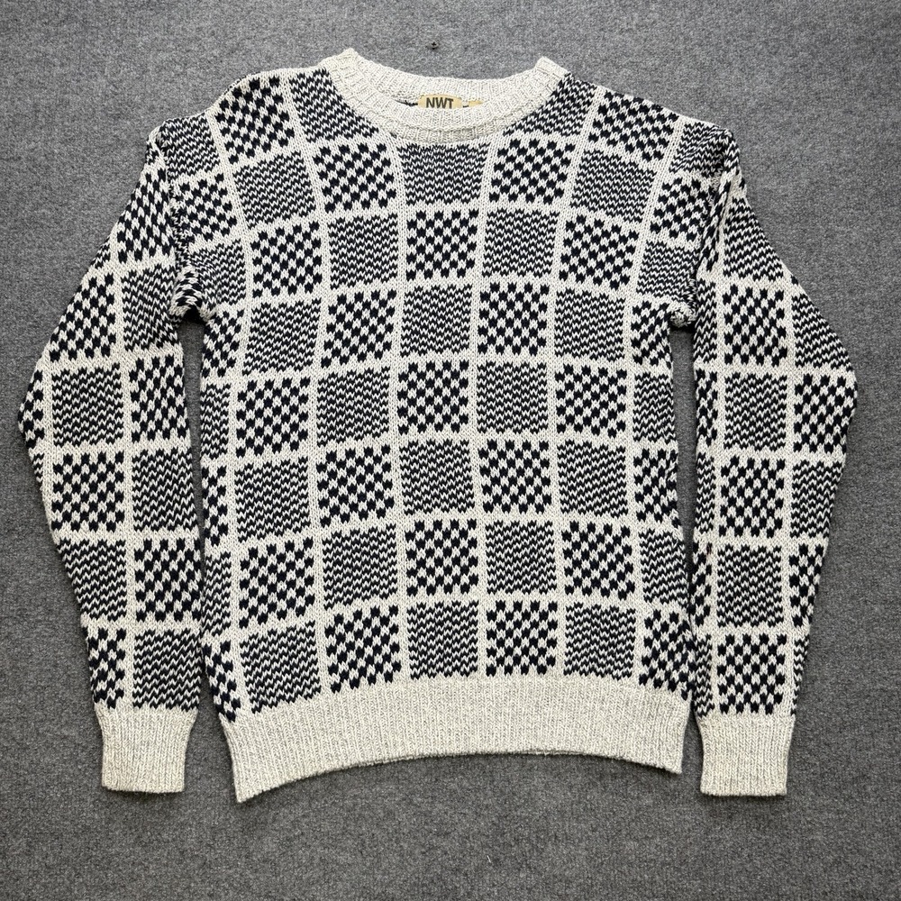 Vintage 90s Aztec Print Baggy Knit Grandpa Sweater Size Men's Large